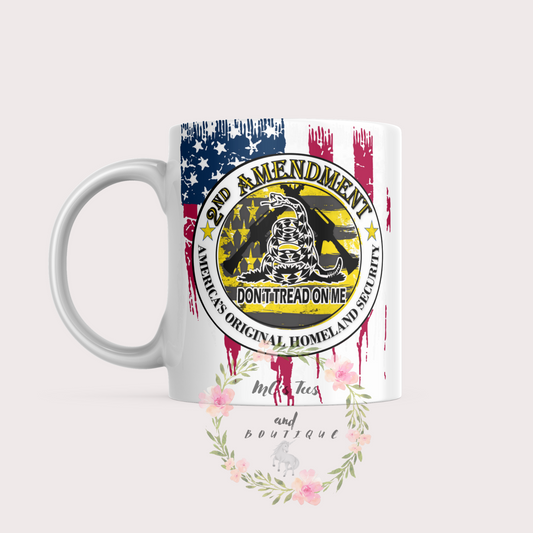 2nd Amendment Distressed Sublimation Ceramic Mug