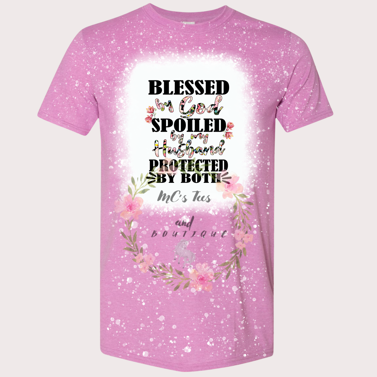 Blessed By God Bleached Sublimation Tee