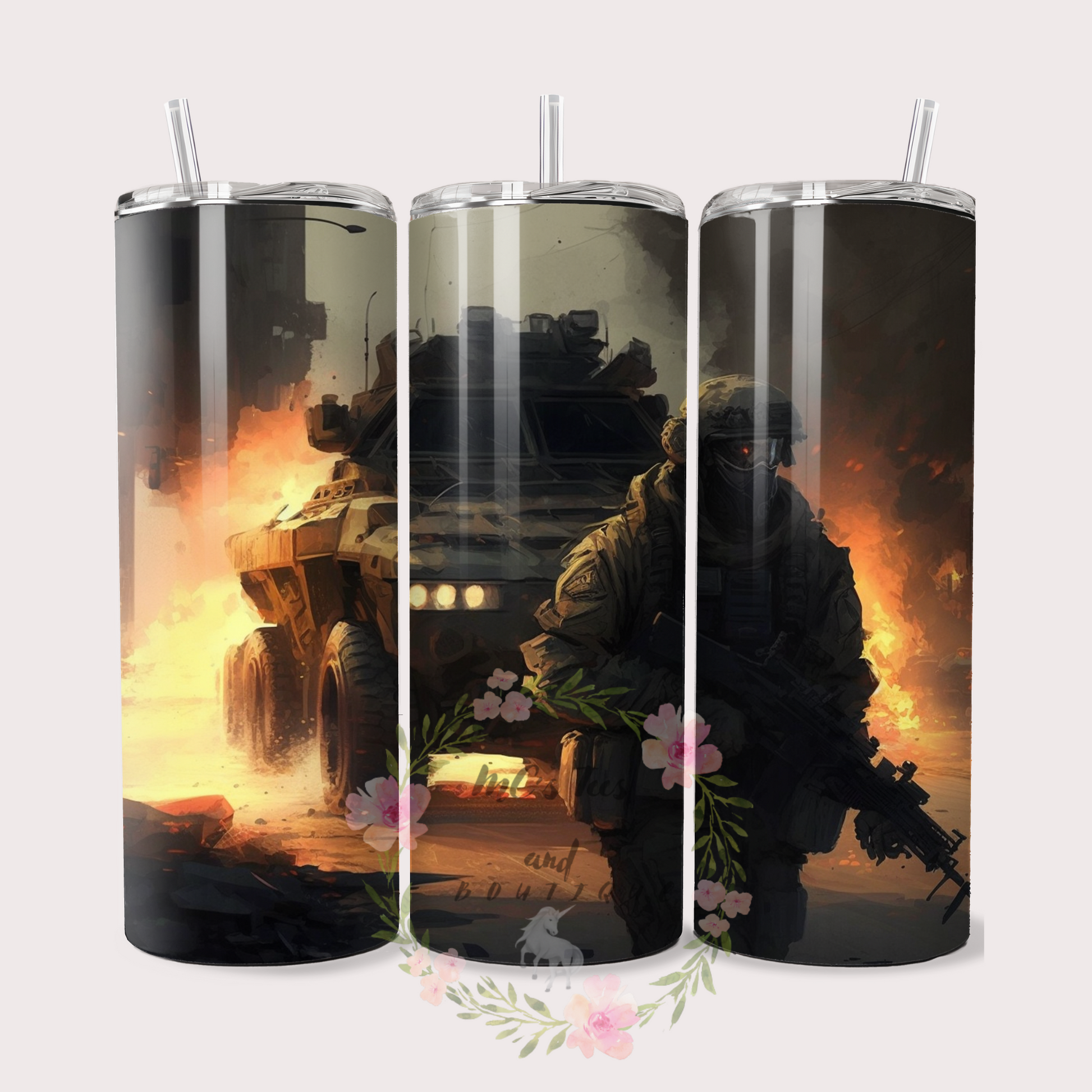 Light Armored Military Vehicle Straight Sublimation Tumbler