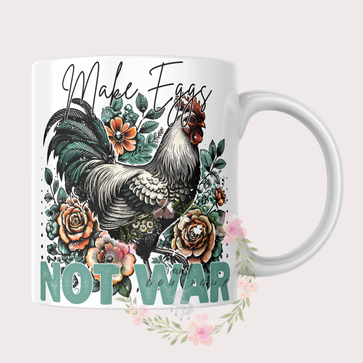 Make Eggs Not War Sublimation Ceramic Mug